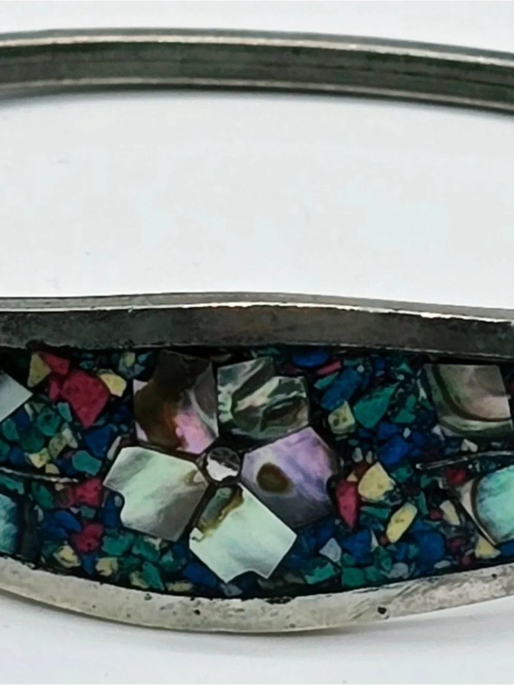 Multicolor Mother-of-Pearl Flower Inlay Bracelet - Women Accessories